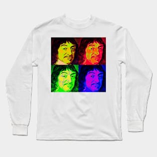 Rene Descartes Pop Art Design Long Sleeve T-Shirt